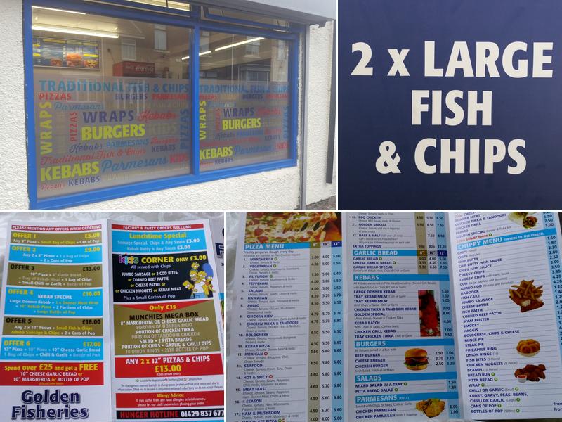 Golden Fisheries & Pizza & Kebabs Wingate Menu