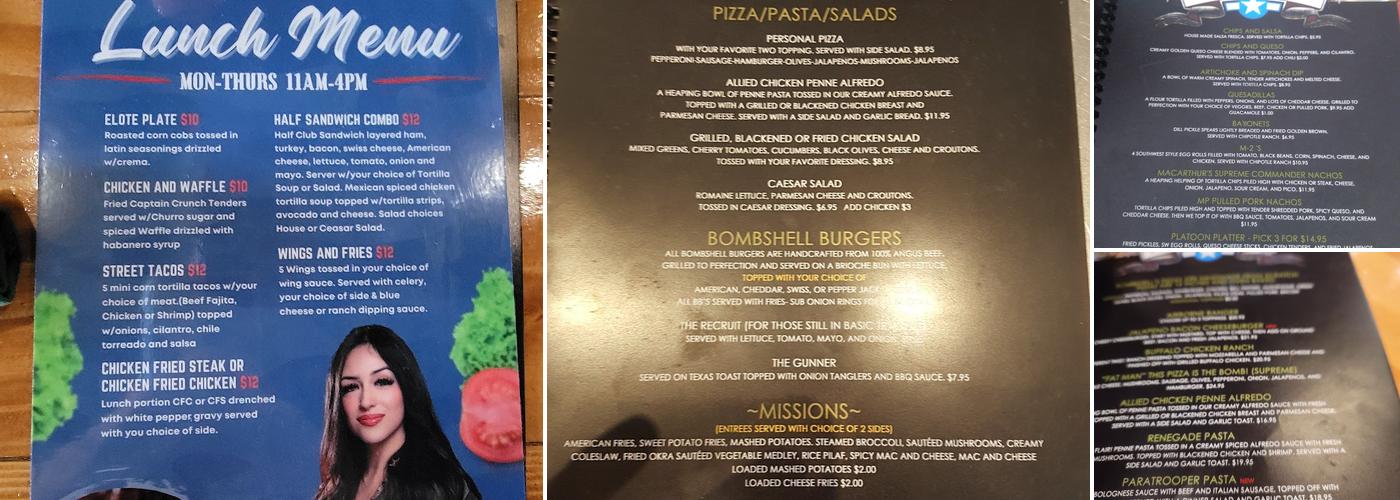 Bombshells Restaurant & Bar Menu