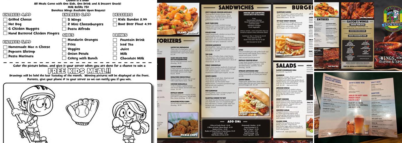 Gator's Dockside Murabella Menu