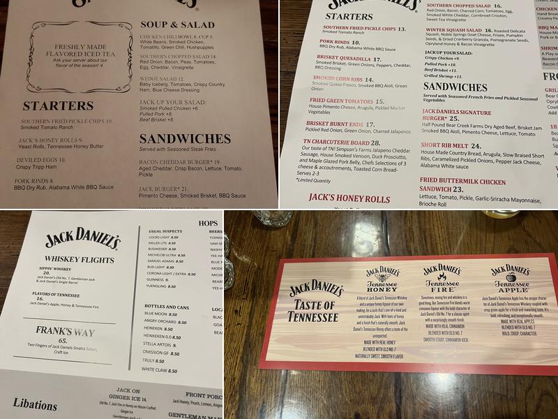 Jack Daniel's Menu