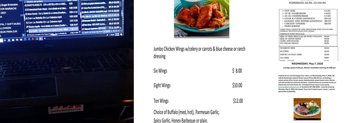 Columbus Banquet Hall Menu