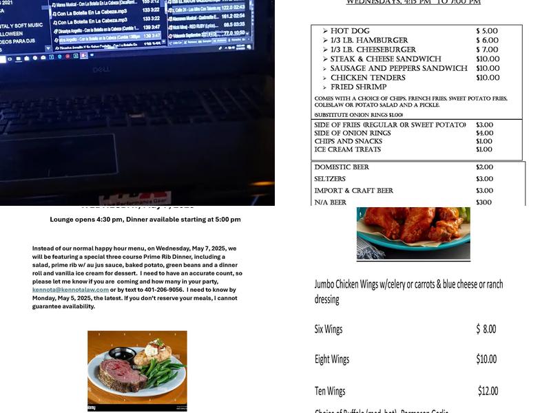 Columbus Banquet Hall Menu