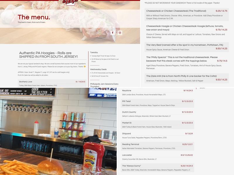 Chilly Water Tap Room Menu