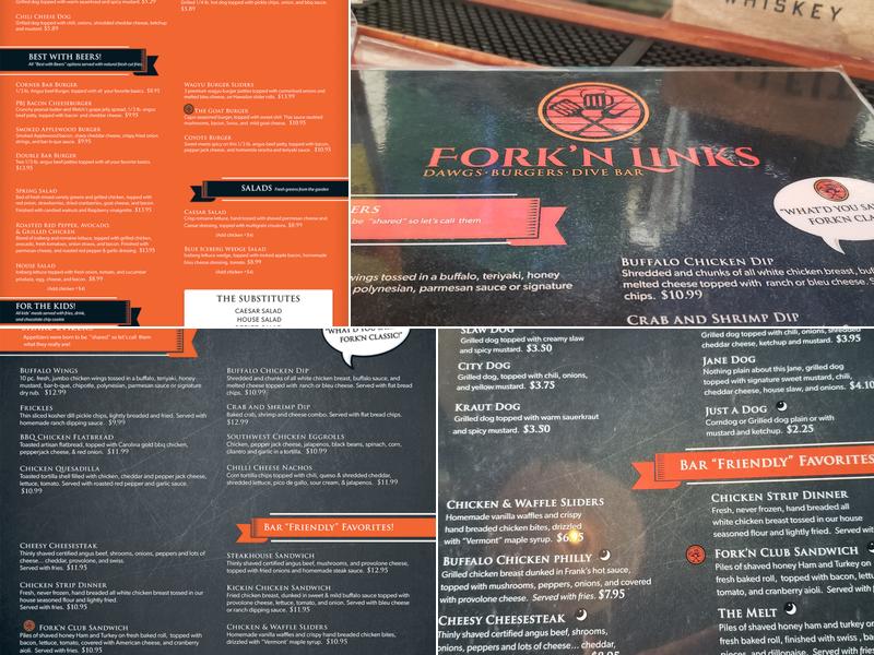 Fork'n Links Menu