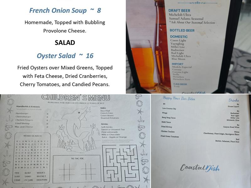 Coastal Dish Menu