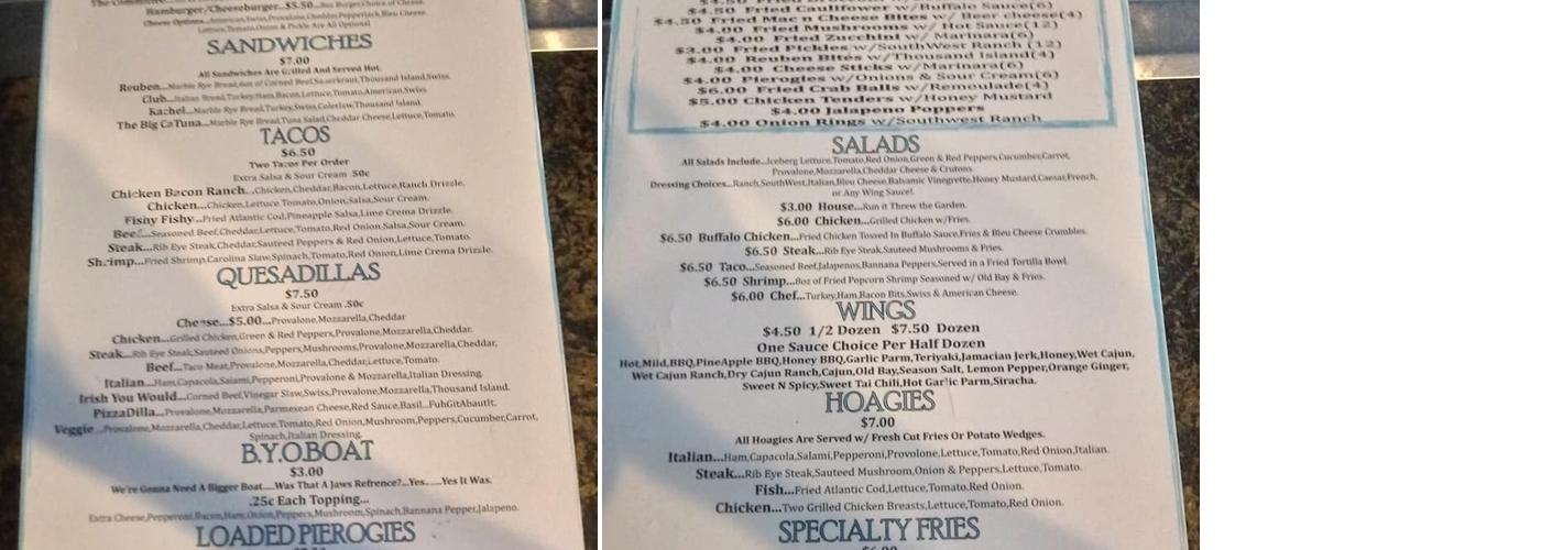 Brook Line N Sinker Menu