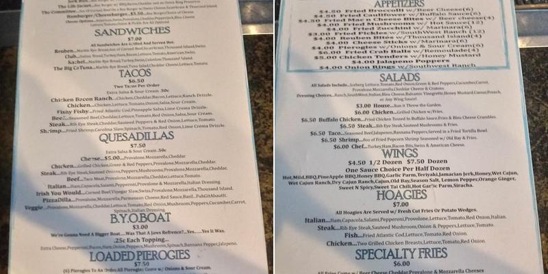 Brook Line N Sinker Menu