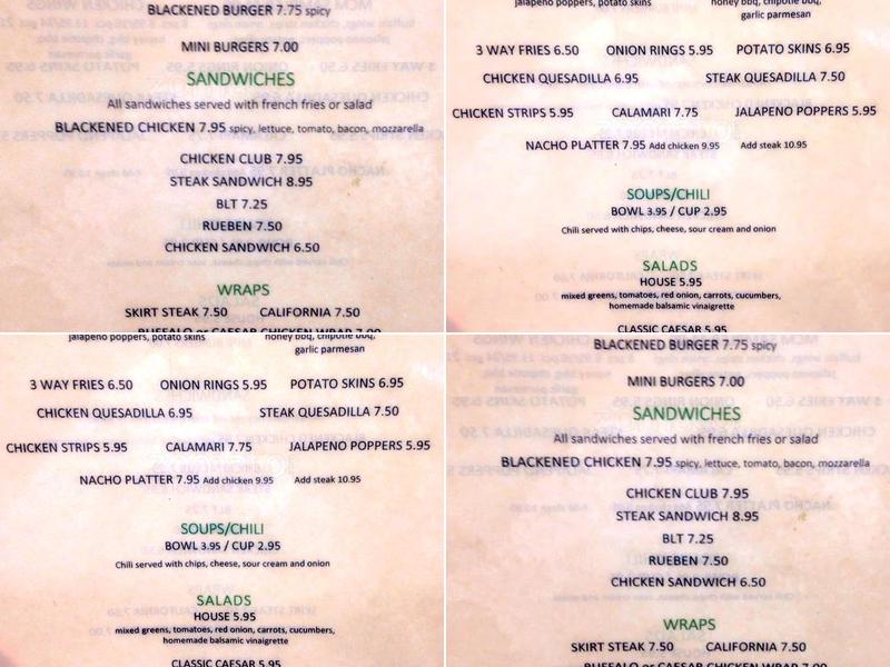 MCM Pub & Grill Menu