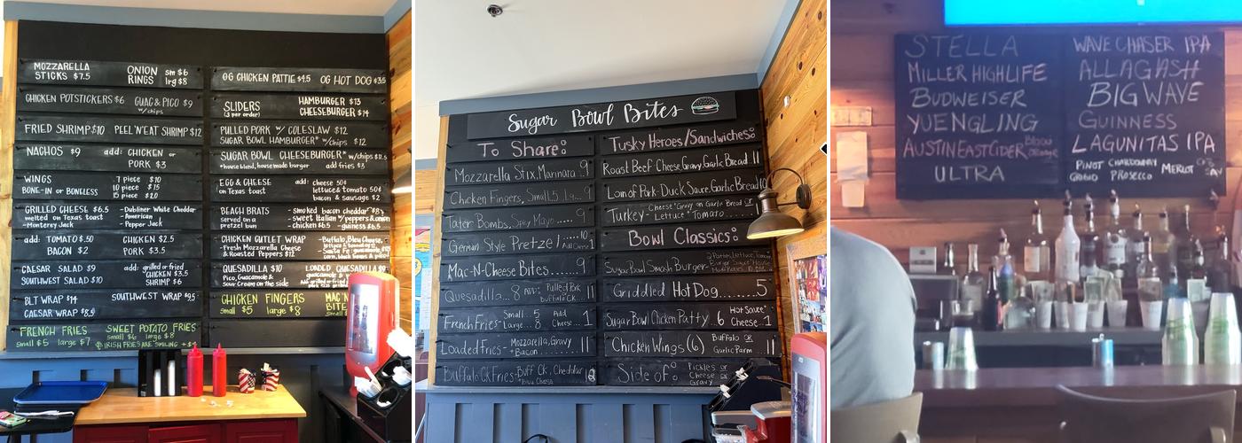 Sugar Bowl Menu