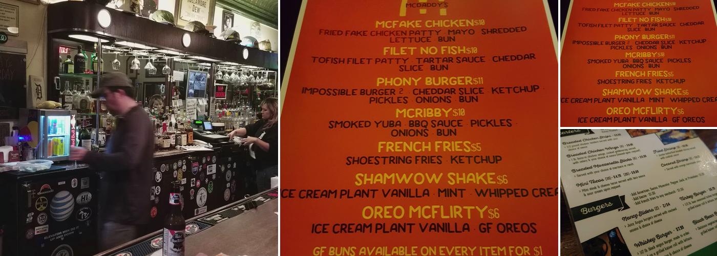 Nancy Whiskey Pub Menu