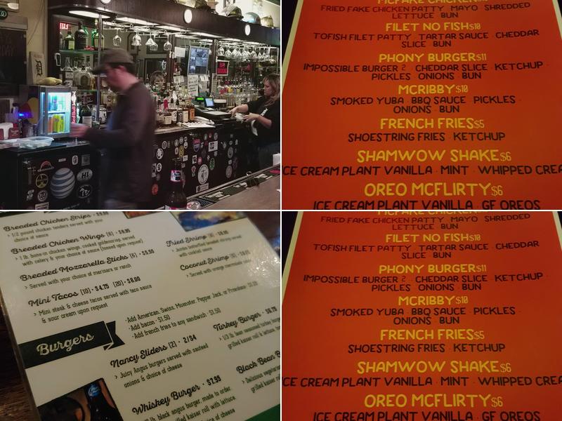 Nancy Whiskey Pub Menu