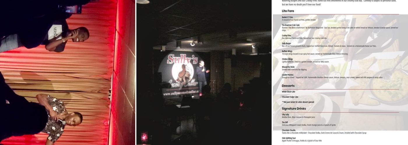 Sully's Comedy Cellar Menu