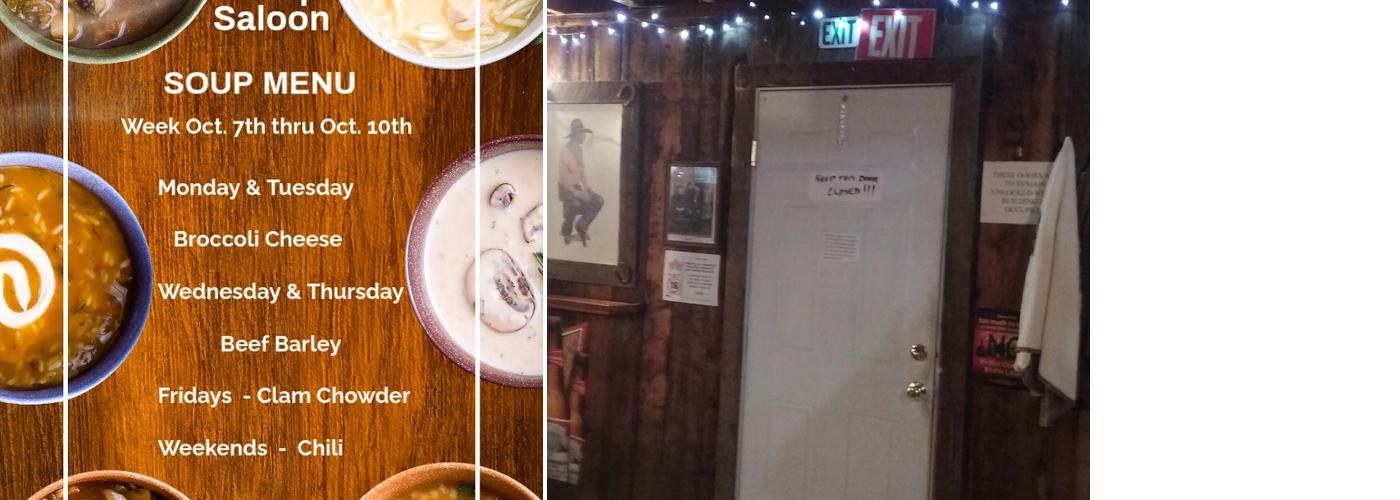 Ruby Hotel & Sump Saloon Menu