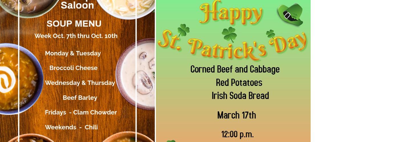 Ruby Hotel & Sump Saloon Menu