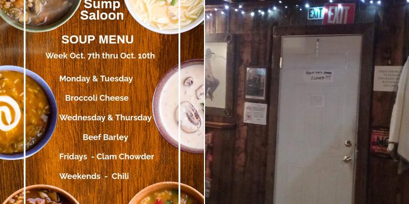 Ruby Hotel & Sump Saloon Menu