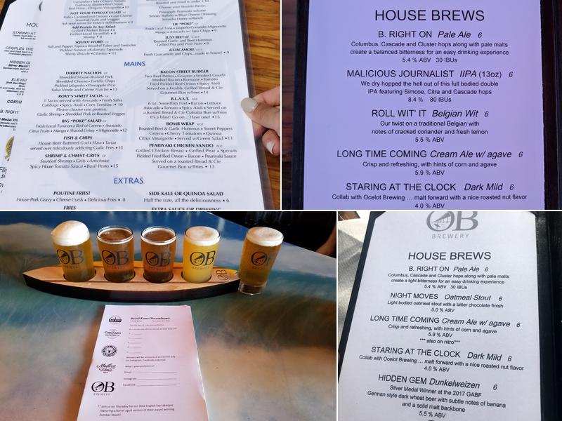 Ocean Beach Brewery Menu