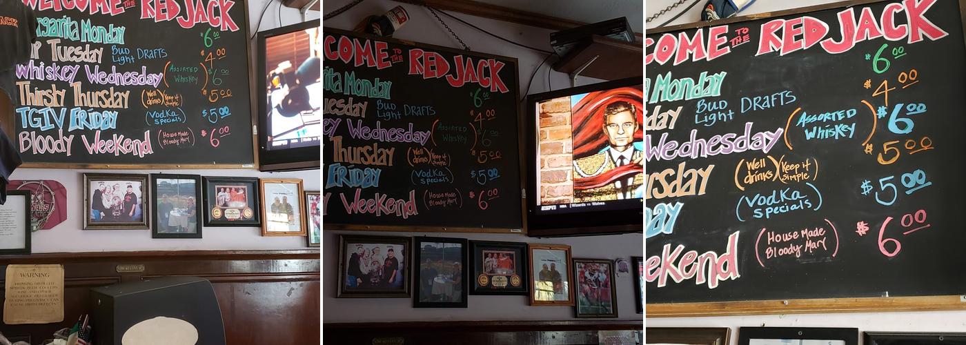Red Jack Saloon Menu