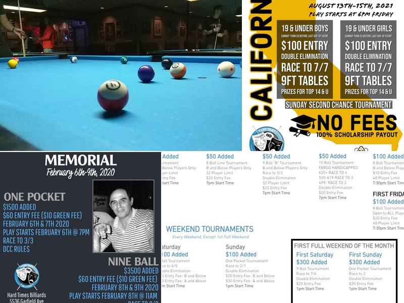 Hard Times Billiards Menu