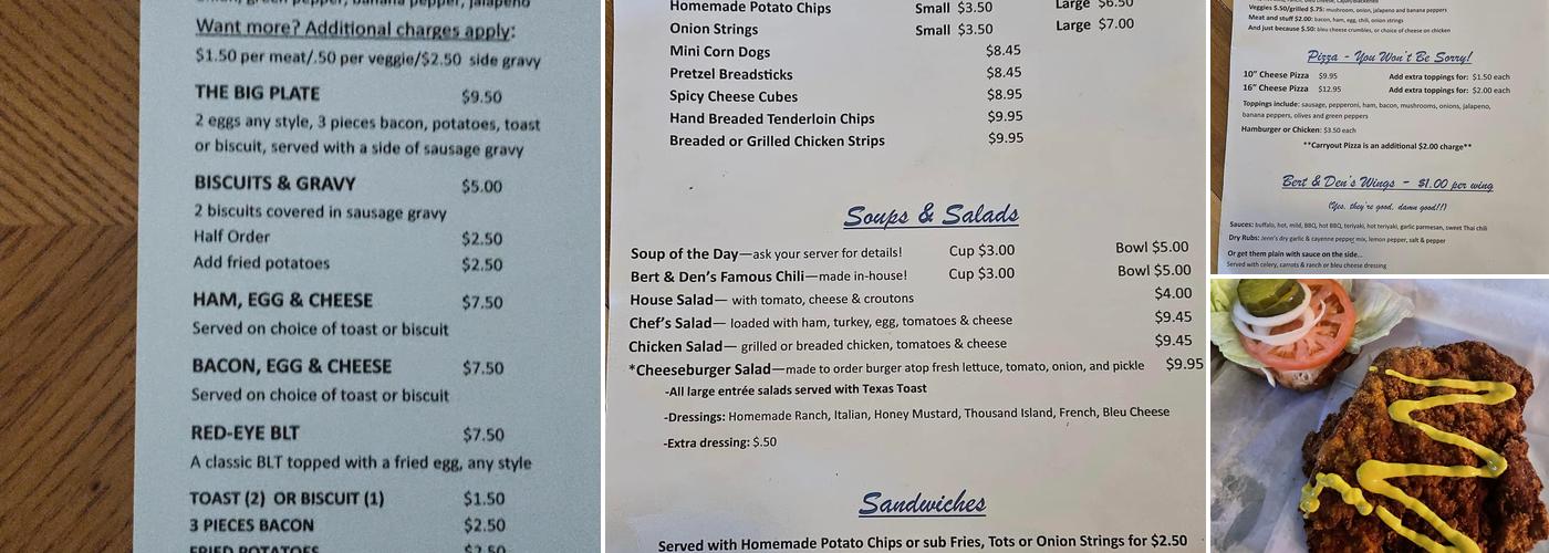 Bert & Den's Grille Menu