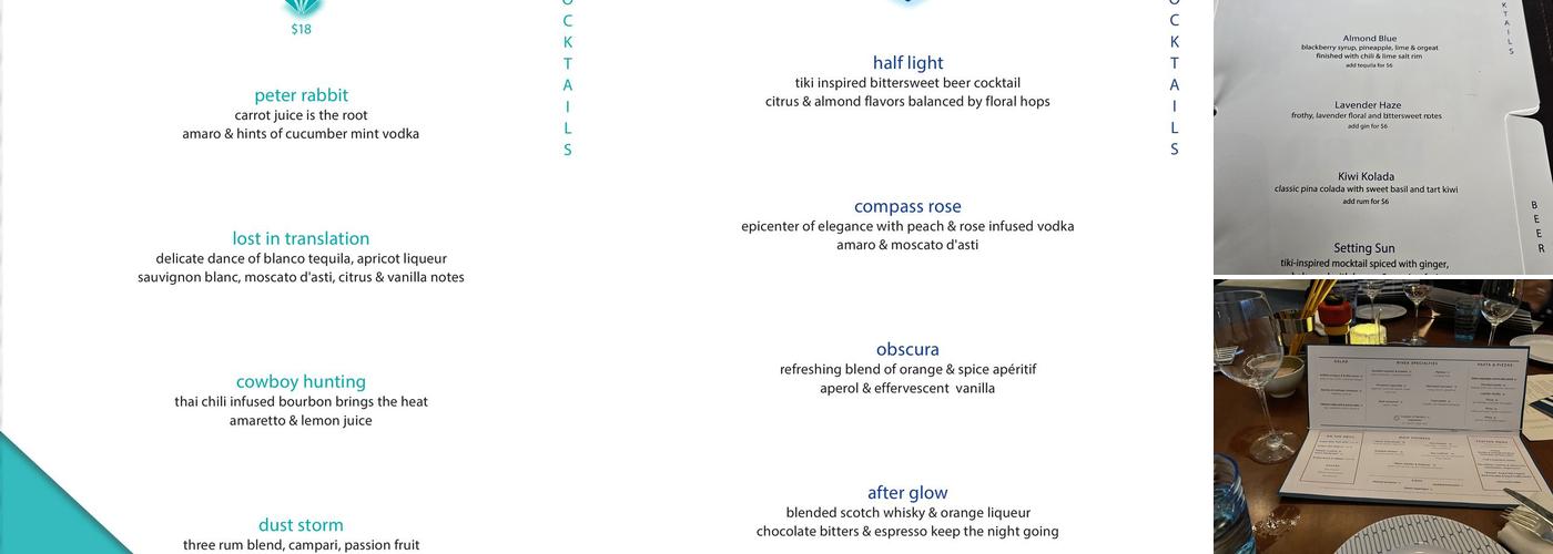 Skyfall Panoramic Bar & Lounge Menu