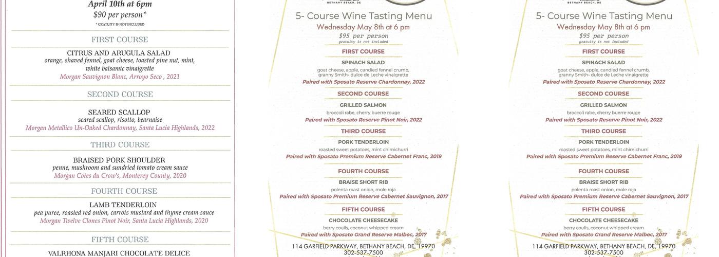 Cuvée Ray Wine Lovers Academy Menu