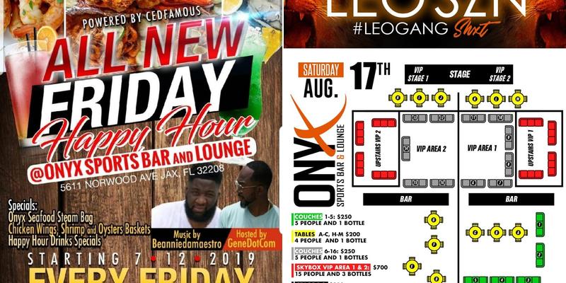 Onyx Sports Bar and Lounge Menu