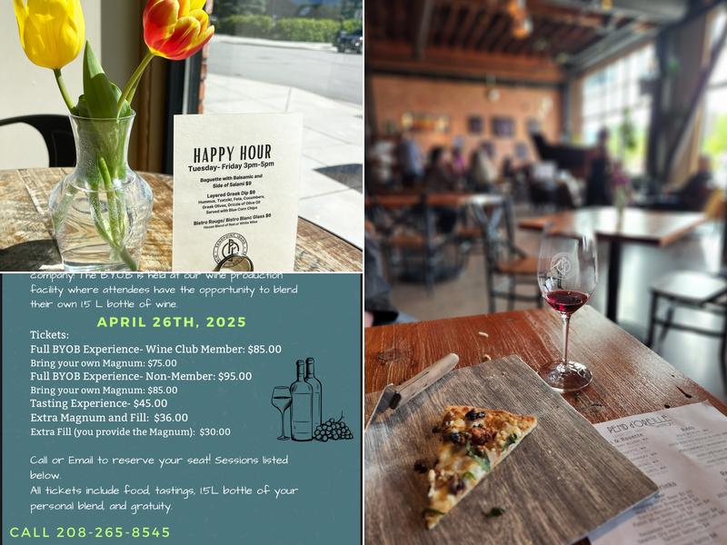 Pend d'Oreille Winery Tasting Room Menu