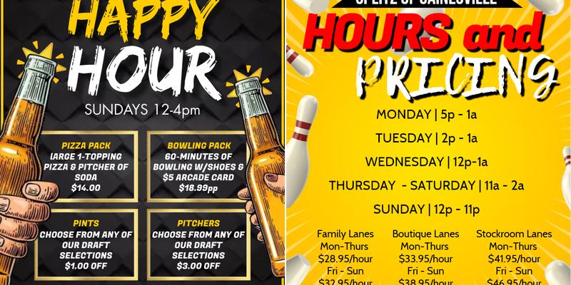 Splitz of Gainesville Menu
