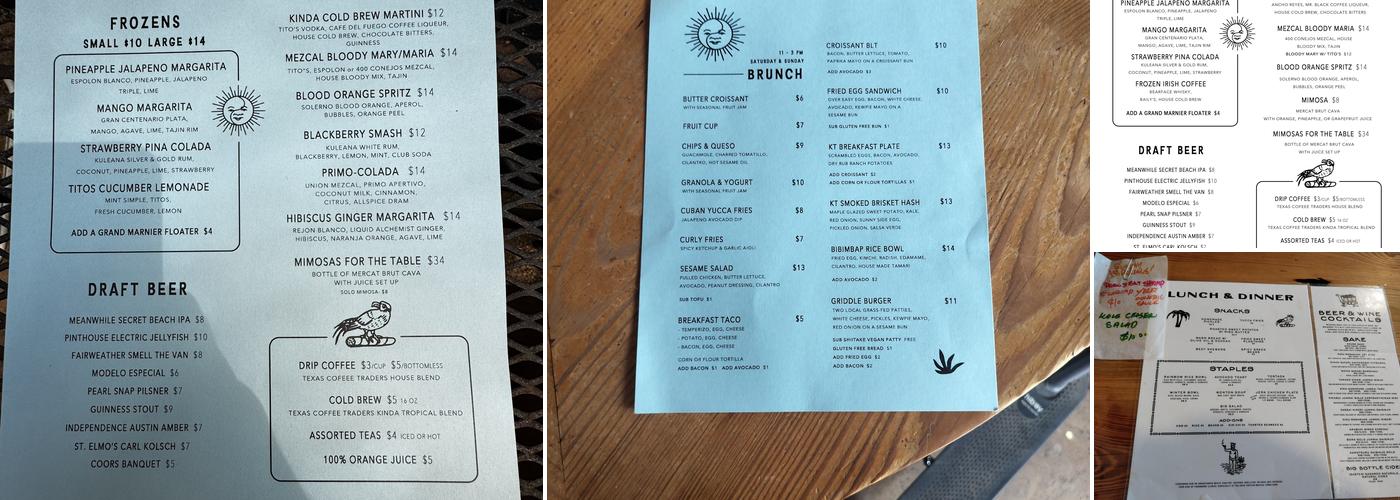 Kinda Tropical Menu