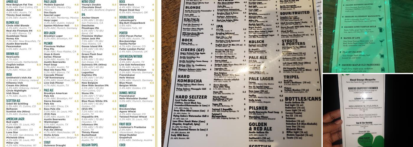 Jack & Ginger's Menu