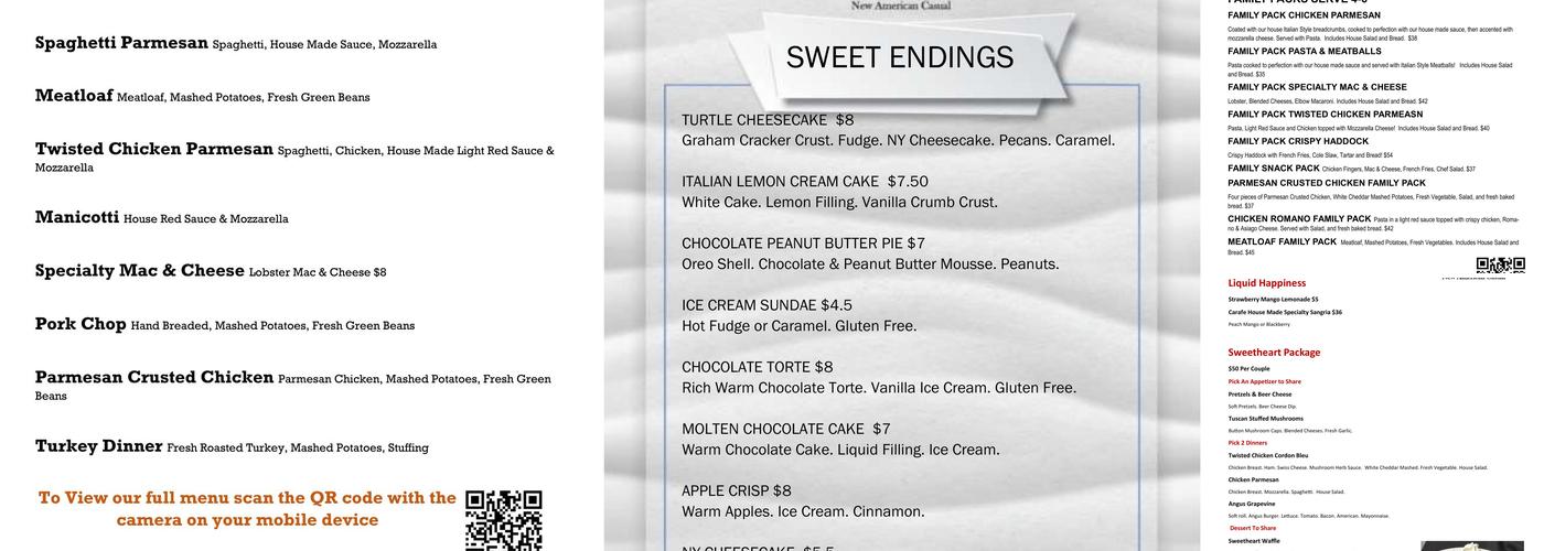 The Grapevine Banquets Menu