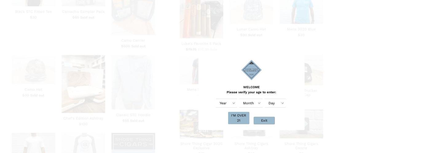 Shore Thing Cigars Menu