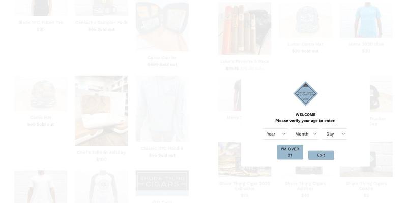 Shore Thing Cigars Menu