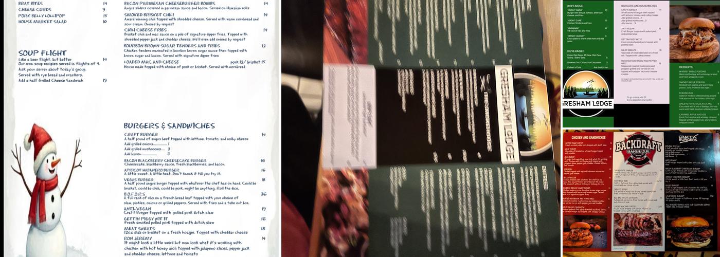 Backdraft BBQ at Gresham Lodge Menu