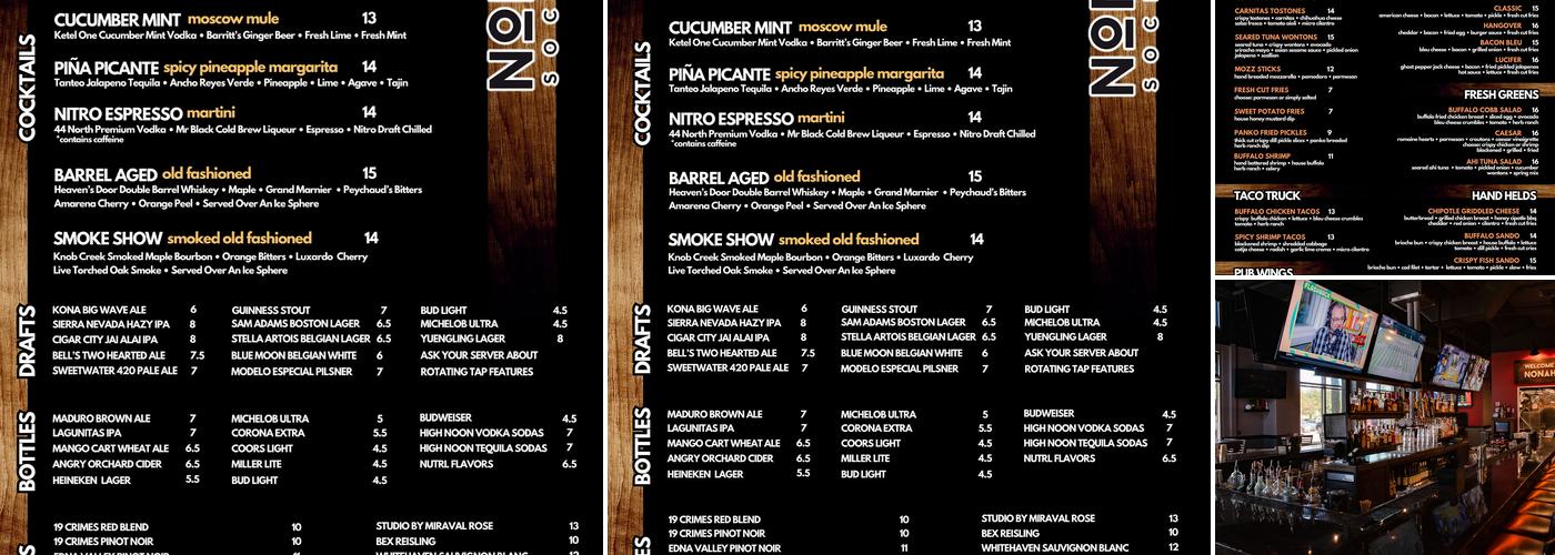 Nona Social Bar & Kitchen Menu