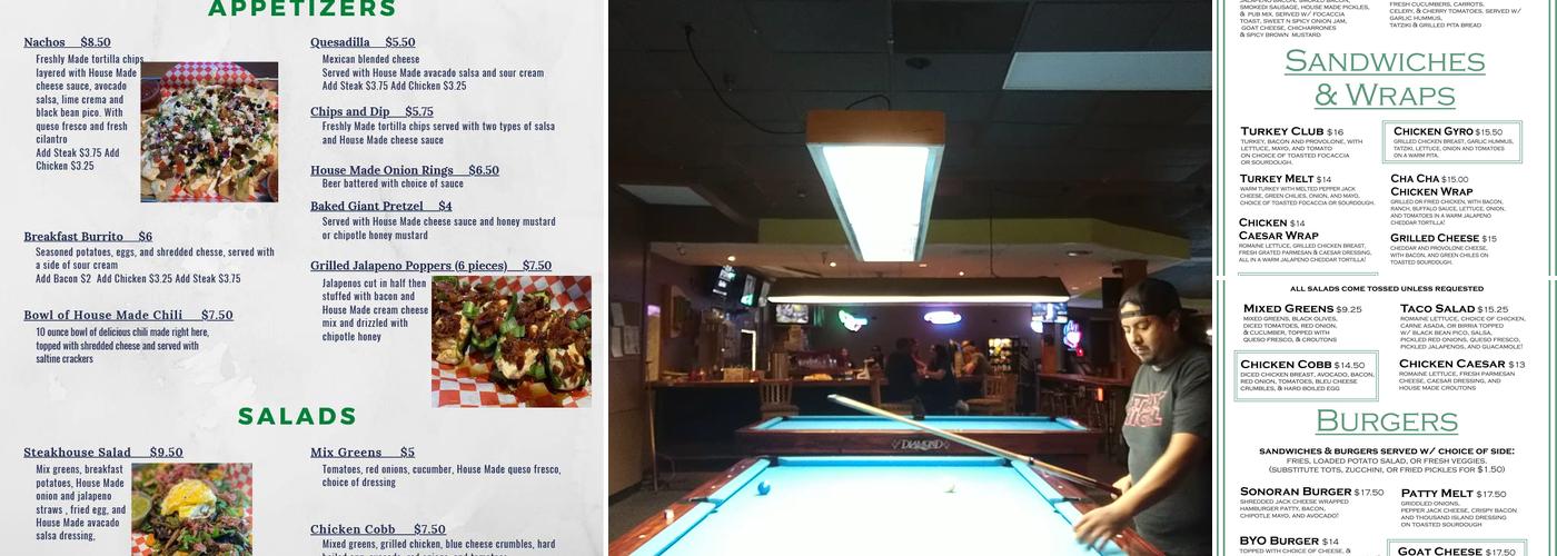 Pockets Pool & Pub Menu