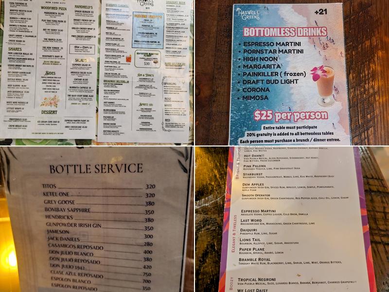 Haswell Green's Menu