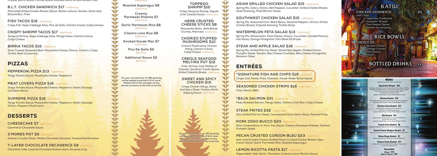 Stix Sports Bar Menu