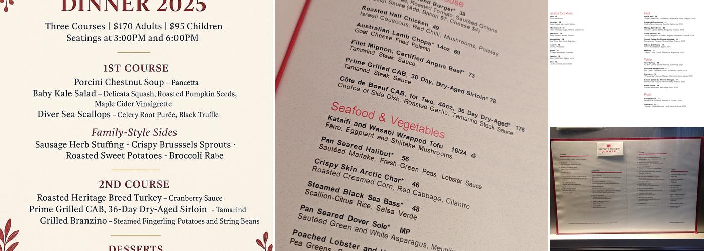 Aretsky's Patroon Menu