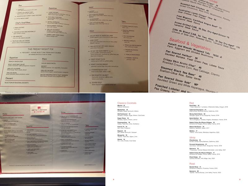 Aretsky's Patroon Menu