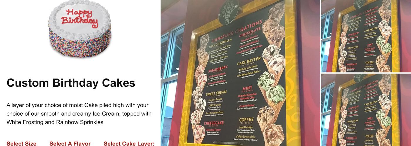 Cold Stone Creamery Menu
