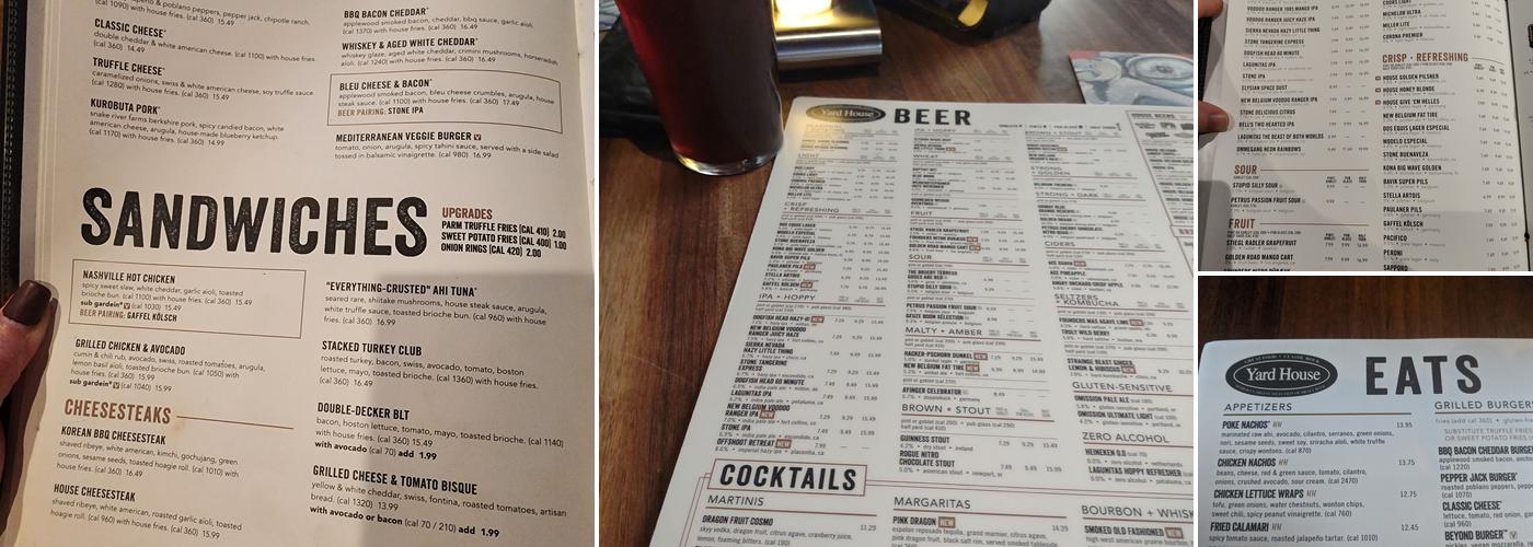 Yard House Menu