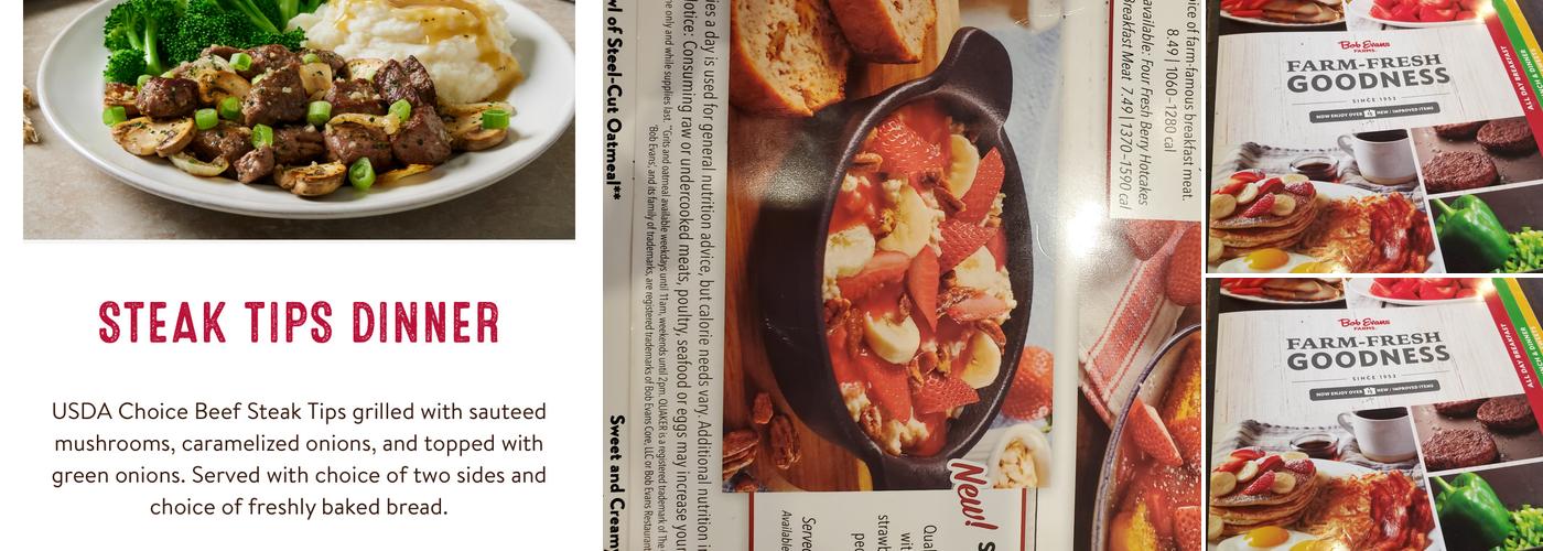Bob Evans Menu