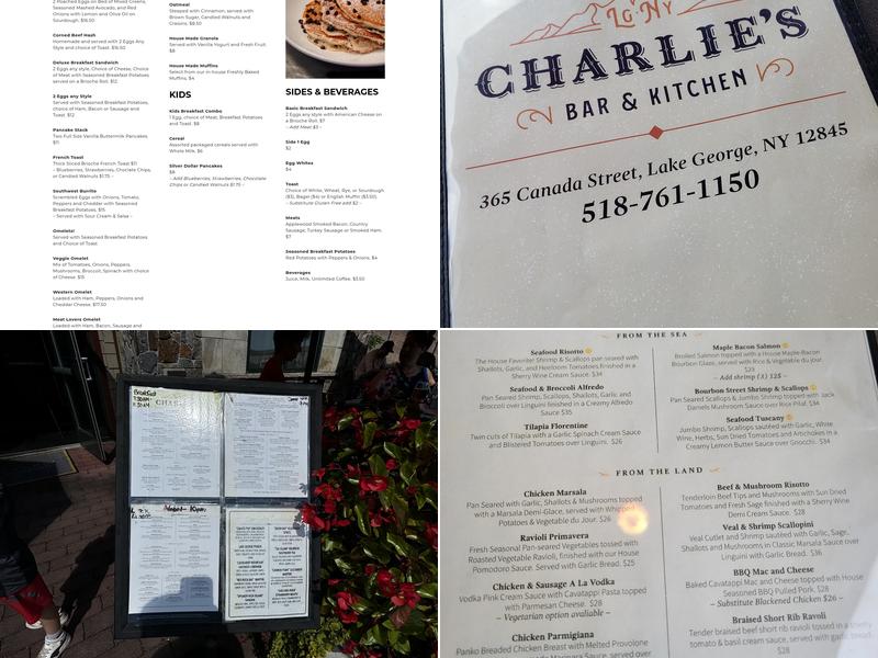 Charlie's Bar & Kitchen Menu