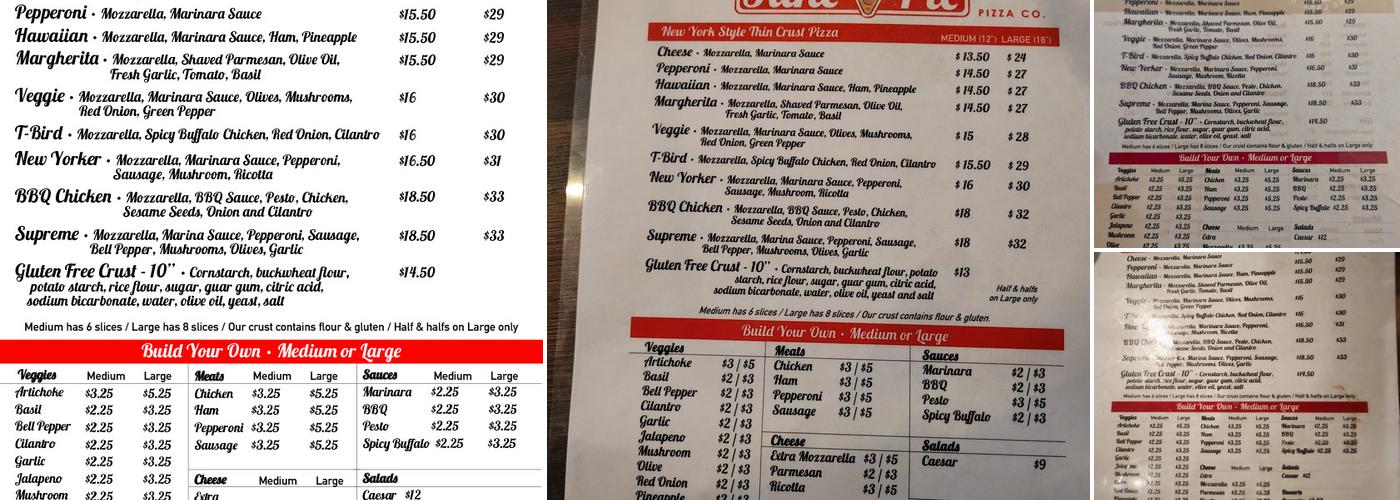 T-Bar Social Club Menu