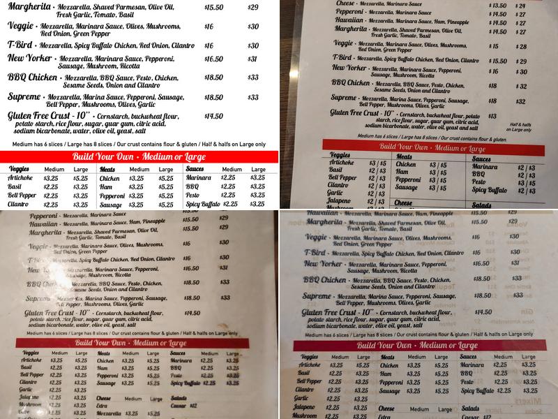 T-Bar Social Club Menu