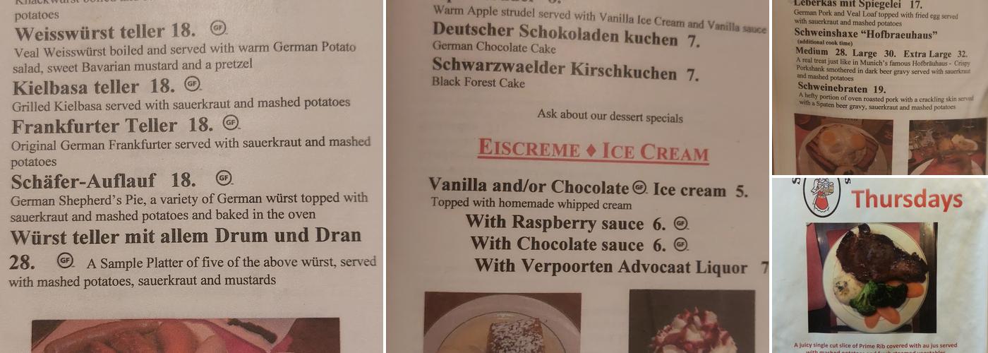 Schnitzel Haus Menu