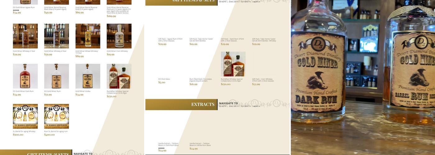 Desert Diamond Distillery Menu