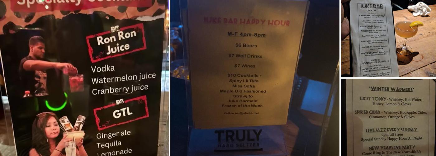Juke Bar Menu