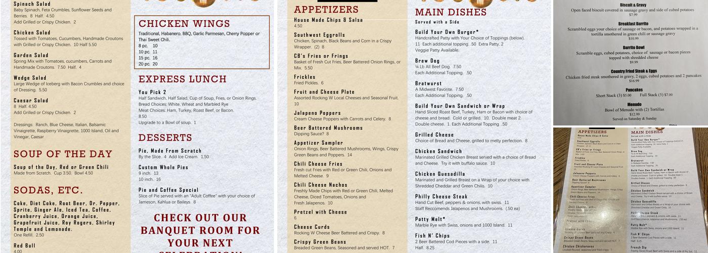 CB's Tavern Menu